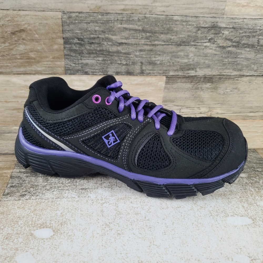 Terra Pacer 2.0 Womens Work Shoes Sz 7 Athletic Black Purple Comp Toe Lace Up